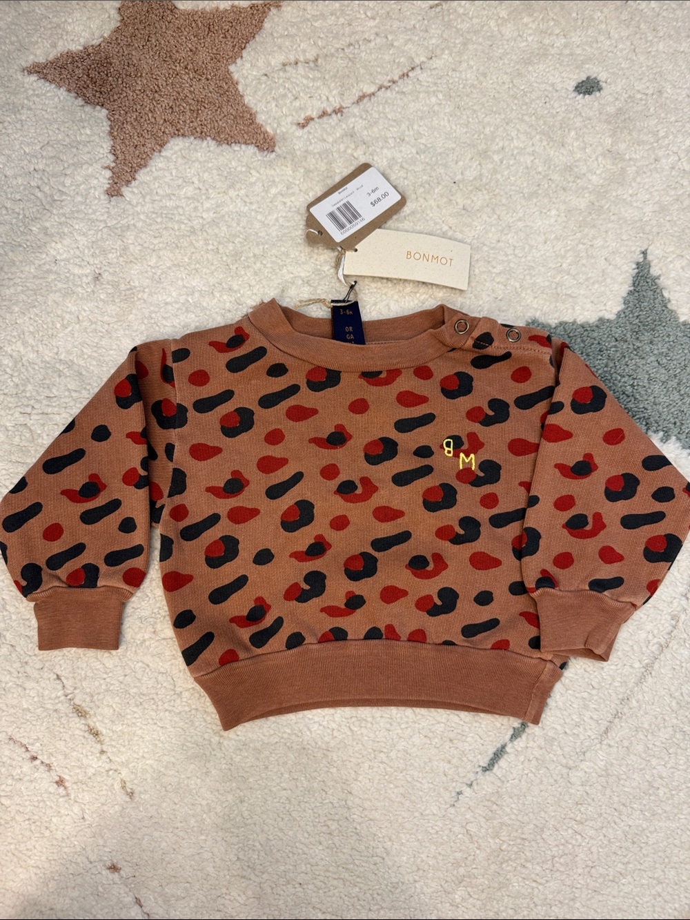 Bonmot Brown Leopard Print Kids Sweatshirt